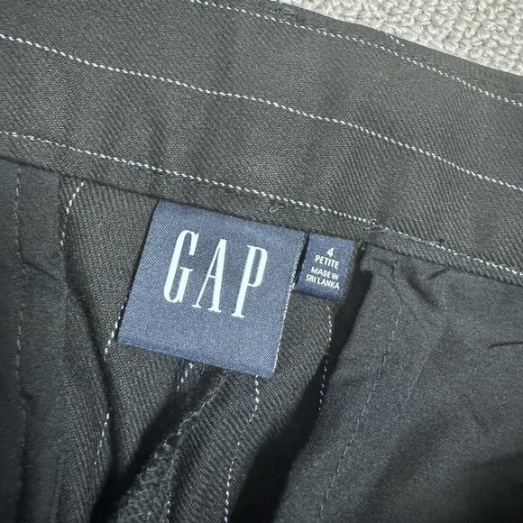 Gap Pants Black Pinstripe Pockets Women’s Size 4 Petite - Picture 11 of 12